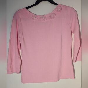 Pink Floral Women's Top Size M #525